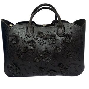 Almala Elizabeth flower leather tote- Made In Italy(Strap Replaced)